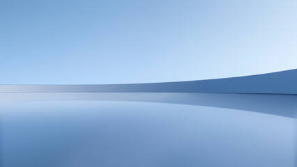 Sci-fi curved building, square platform, car advertisement background
