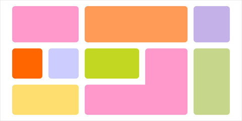 Modular shapes and bento grid, vector illustration template.