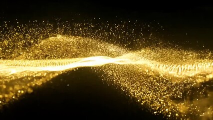 captivating display particle gold dust flickering againstblack background dynamic movement adds energy sophistication any visual project abstract black blue bokeh bright circle colours design effect - Powered by Adobe