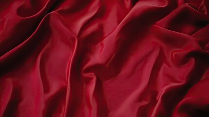 Obraz premium Deep crimson fabric with folds and drapes.