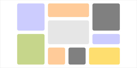 Fototapeta premium Modular shapes and bento grid, vector illustration template.