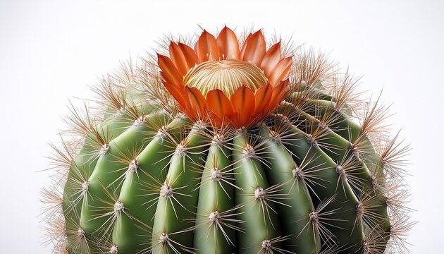 stunning cereus cactus a detailed closeup on white background