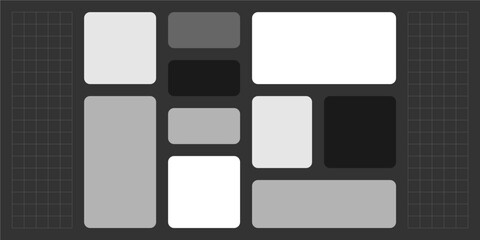 Modular shapes and bento grid, vector illustration template.