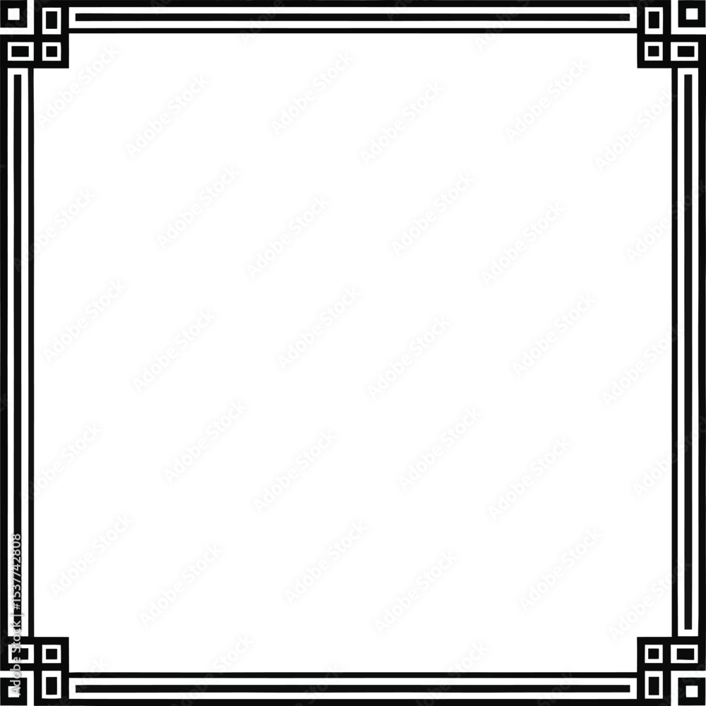 Aufkleber elegant framework: a simple frame with clean lines and intricate corner designs, offers a timeless a