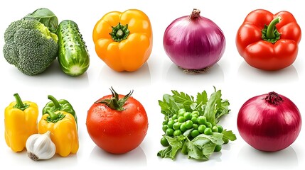 A creative layout of various summer vegetables 
