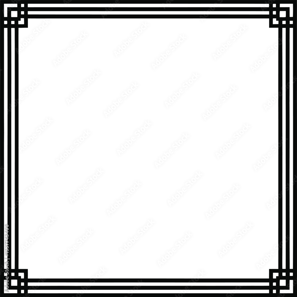 Aufkleber elegant frame: a minimalist design featuring a sophisticated black frame, perfect for adding a touch