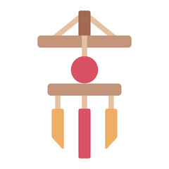 tama bata flat icon with traditional wind bell for obon fest