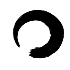 Grunge Round Shapes and Circle Banner Vector Collection Zen Enso Brush for Vintage and Distressed Design Projects