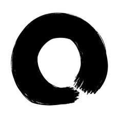 Grunge Round Shapes and Circle Banner Vector Collection Zen Enso Brush for Vintage and Distressed Design Projects