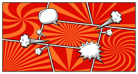 comic strip frame,panel layout red background