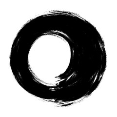 Grunge Round Shapes and Circle Banner Vector Collection Zen Enso Brush for Vintage and Distressed Design Projects