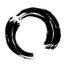 Grunge Round Shapes and Circle Banner Vector Collection Zen Enso Brush for Vintage and Distressed Design Projects