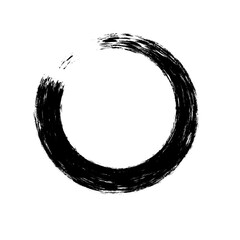 Grunge Round Shapes and Circle Banner Vector Collection Zen Enso Brush for Vintage and Distressed Design Projects