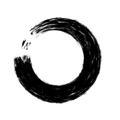 Grunge Round Shapes and Circle Banner Vector Collection Zen Enso Brush for Vintage and Distressed Design Projects