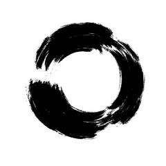 Grunge Round Shapes and Circle Banner Vector Collection Zen Enso Brush for Vintage and Distressed Design Projects