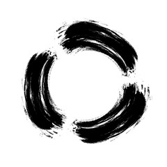 Grunge Round Shapes and Circle Banner Vector Collection Zen Enso Brush for Vintage and Distressed Design Projects