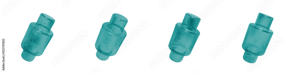 Aufkleber set of 4 3d objects blue frosted ice isolated on a transparent background. object index 25. transpar