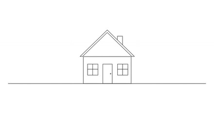 Line drawing house illustration