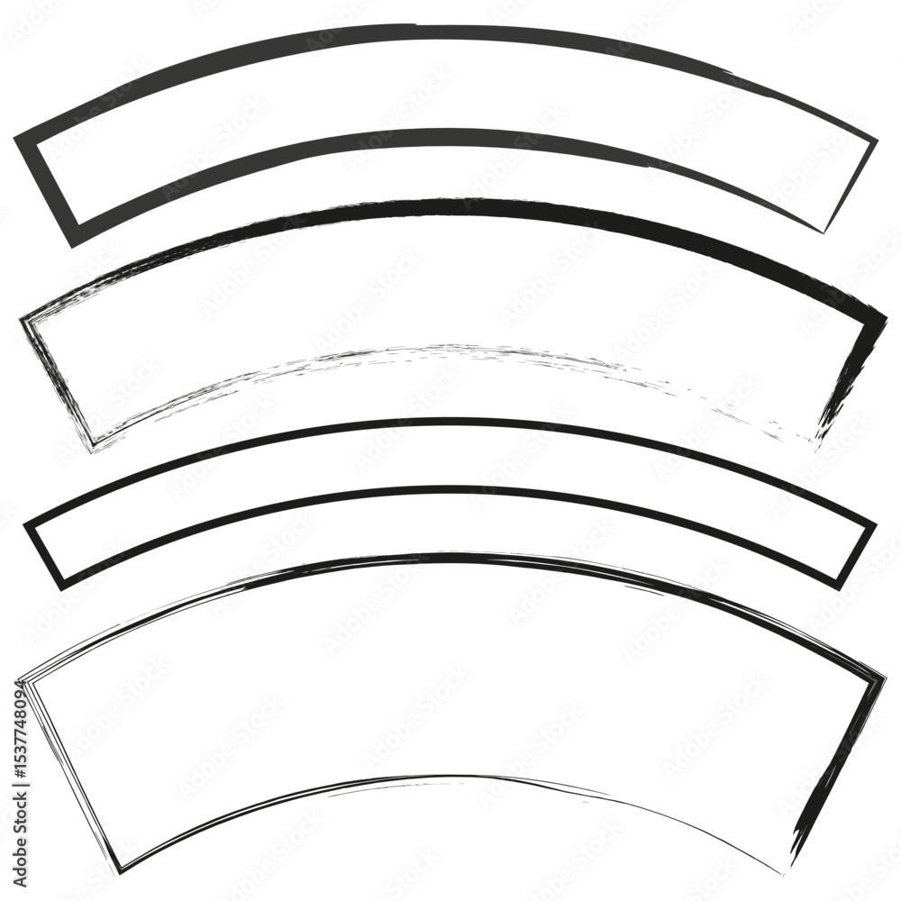 Poster semicircle segment elements. layered arc shapes. modern vector design. abstract geometric curves.