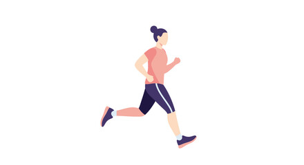 Running Woman Illustration - Fitness and Healthy Lifestyle