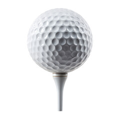 A high-quality 3D illustration of a golf ball on a tee on transparent background

