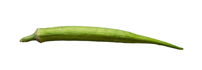 whole raw okra isolated element