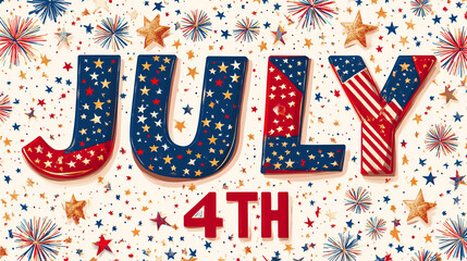 Obraz premium Festive July th Celebration Stars Fireworks Patriotism