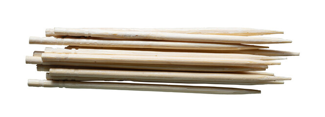 stack of wooden toothpick isolated