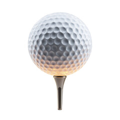 A high-quality 3D illustration of a golf ball on a tee on transparent background

