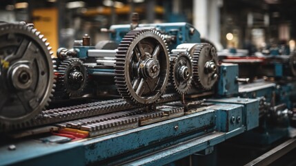 Fototapeta premium Complex industrial gears and machinery