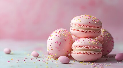 Obraz premium Delicate with Vibrant Sprinkles on a Pastel Background