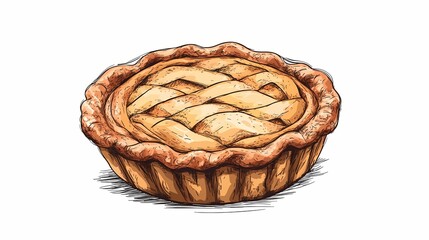 Hand-drawn illustration of a delicious pie.
