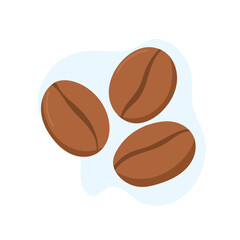 Three freshly roasted coffee beans are displayed against a soft light backdrop, highlighting their deep brown color and unique textures, perfect for coffee lovers.