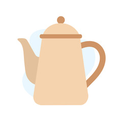 A minimalist teapot design with a sleek shape and neutral colors sits on a light backdrop, perfect for tea gatherings or accentuating kitchen decor.