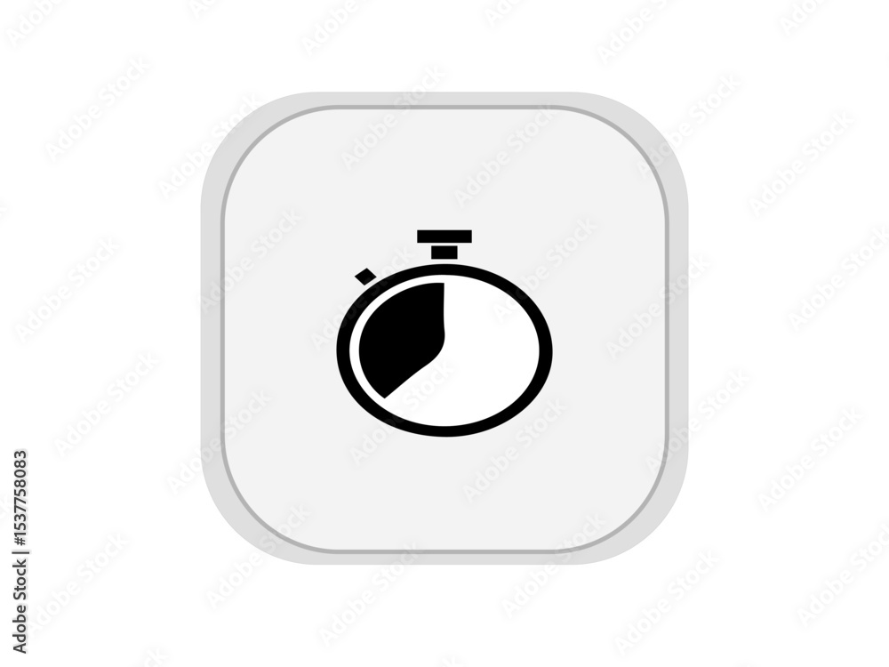Poster the image shows a vector icon of a stopwatch designed in a neumorphism style. the stopwatch is black