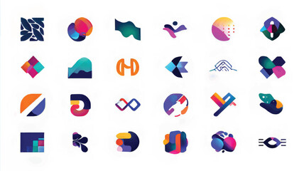 Modern Design Graphic Vector Illustration: Colorful Shapes and Creative Symbols for Minimalist Branding and Artistic Visual Identity