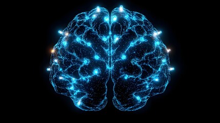 Glowing neural network of the human brain