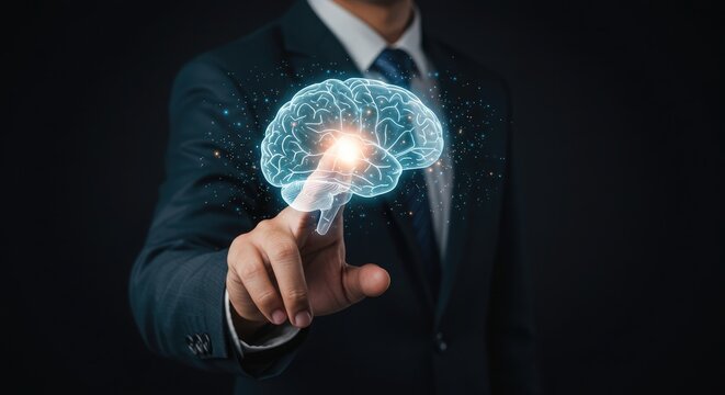 businessman hand holding light bulb with social network - Powered by Adobe