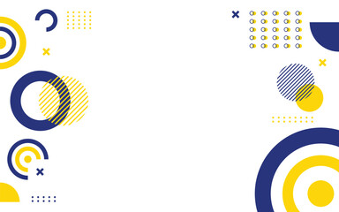 Minimal Geometric Abstract Background in Blue and Yellow. Modern Memphis Design for Web, Banner, and Presentation. Illustration vector 10 eps.