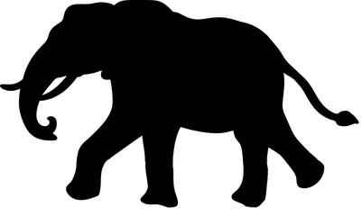 Handdrawn elephant silhouette