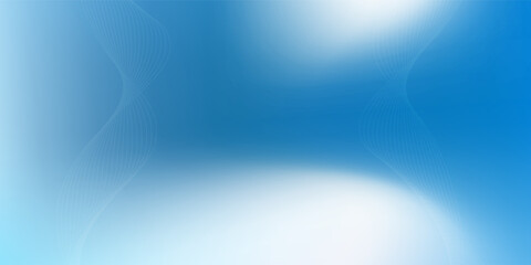 Abstract blue gradient background with shining lines waves. Minimalist background for banner, poster, cover, brochure, flyer, website, smooth line