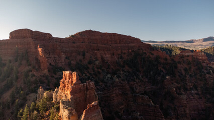 Aerial Summer Red Rock Hiking Views of Parowan Canyon Utah 