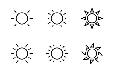sun icon set vector