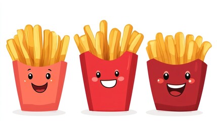 Cute french fries in boxes