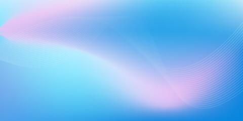 Fototapeta premium Abstract blue gradient background with shining lines waves. Minimalist background for banner, poster, cover, brochure, flyer, website