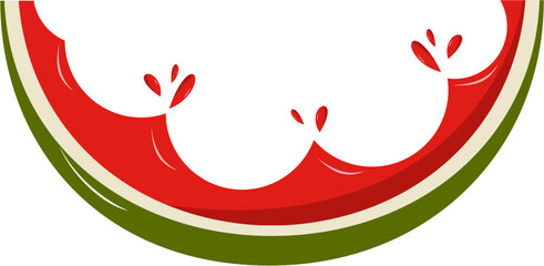 Obraz premium Watermelon Vector Illustration, Bitten Watermelon illustration