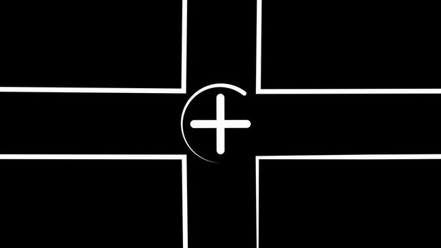 Glowing neon Plus icon isolated positive icon abstract active border graphic, health, help, icon, 4k video.