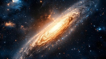 Fototapeta premium Majestic spiral galaxy in the depths of interstellar space
