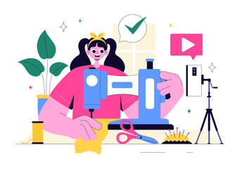 Craft Workshop Vector Illustration Featuring a DIY Class with Artist Hands Creating Creative Work and Art Project in a Flat Style Cartoon Background