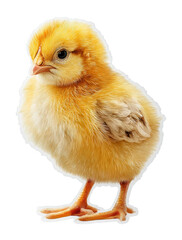 Fototapeta premium Charming yellow chick farmyard animal natural setting cute concept cut out png